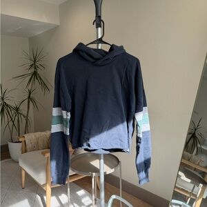 Women's | Abercrombie Oversized Crop Hoodie Navy Seafoam | Small